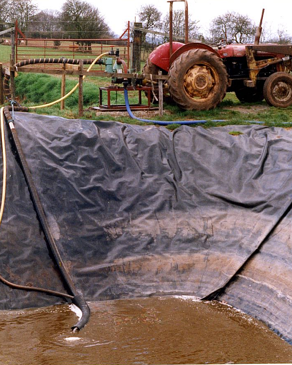 Tractor pump on the farm