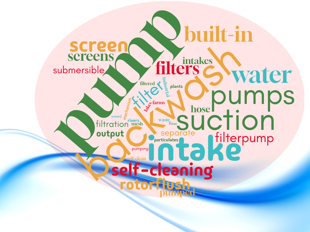 Backwash pump wordcloud