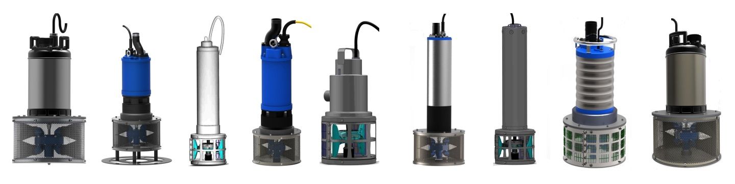 Rendered images of Rotorflush Filterpumps™ - the best dirty water pumps