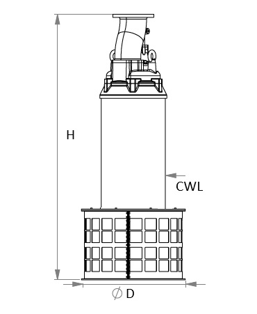 Generic Dimensions drawing for RUBI filterpumps lge