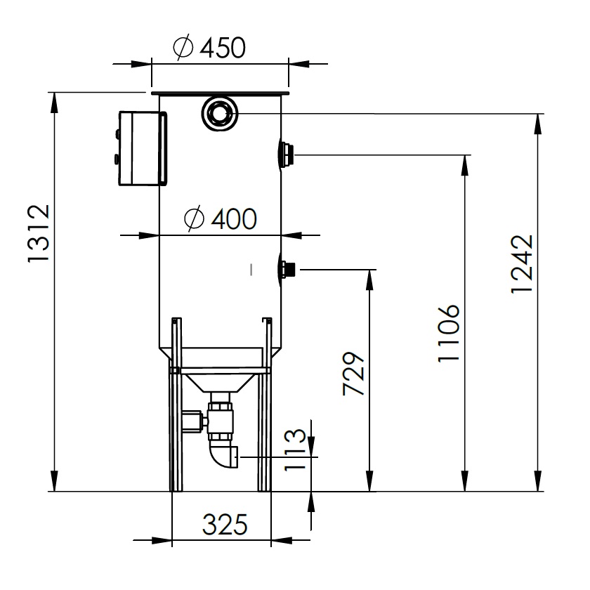 GT200 Separator dimensions all models